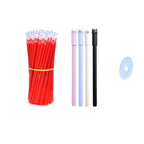 25pcs/Set Erasable Gel Pen Refills Rod 0.5mm Washable Handle Magic Erasable Pen for School Pen Writing Tools Kawaii Stationery (3 Red) - color: 3 Red