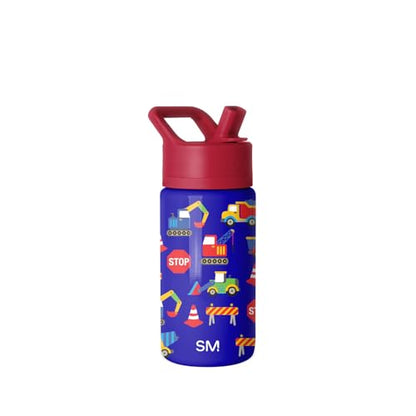 Simple Modern Kids Water Bottle with Straw Lid | 14oz Insulated Stainless Steel Kids Tumbler & Spill Proof Toddler Cup for School, Girls, Boys | Summit | Under Construction - color: -Under Construction, size: 14 Ounces