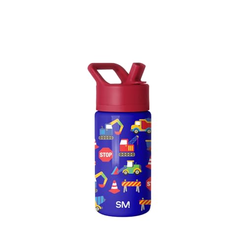Simple Modern Kids Water Bottle with Straw Lid | 14oz Insulated Stainless Steel Kids Tumbler & Spill Proof Toddler Cup for School, Girls, Boys | Summit | Under Construction - color: -Under Construction, size: 14 Ounces