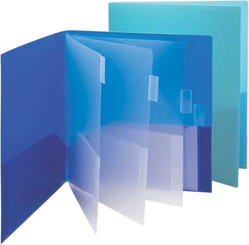 Smead 10-Pocket Organizer, Letter Size, 2 per Pack, 1 Each of Dark Blue and Teal (89204) - style: 2 per Pack (1 Pack)