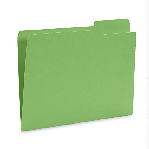 Blue Summit Supplies 100 File Folders, Letter Size, 1/3 Cut, Ocean Tones | Durable 11pt, 1/3 cut top tab, blue and green ocean tones, for office, school, and home filing - color: Ocean Tone