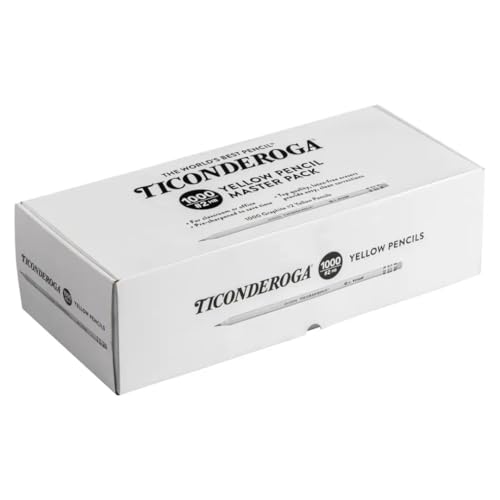 Ticonderoga Wood-Cased Pencils, Pre-Sharpened, 1000/Box, 2 Boxes | 2 HB Soft, Yellow, 2000 Pencils Total, X13100 - size: 1 Count (Pack of 2000)