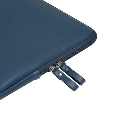MOSISO Laptop Sleeve Bag 13 inch Compatible with MacBook Neo 13 A18/Air 13.6 inch 2026-2022 M4 M3 M2/Air 13 inch 2022-2018 M1/Pro 13 2026-2016 M2 M1, PU Leather Padded Bag Waterproof Case,Peacock Blue - color: Peacock Blue, size: 13 inch