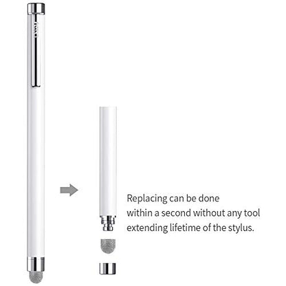 ChaoQ Stylus Pens for Touch Screens, 8 Pcs Mesh Fiber Capacitive Stylus with 8 Replaceable Mesh Tips and 8 Replaceable Rubber Tips (Silver, Black, White, Champagne) - color: Silver, Black, White, Champagne
