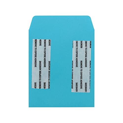 Hygloss 30 Pcs Library Card Pockets 3.5x5 Inch - Self-Adhesive Pocket Envelopes - Light Blue Classroom Envelope Pockets - Ideal for Organizing - Colorful Small Library Book Pocket - color: Light Blue, style: 30 Pockets