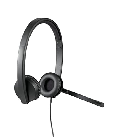 Logitech H570e Wired Headset, Stereo Headphones with Noise-Cancelling Microphone, USB, In-Line Controls with Mute Button, Indicator LED, PC/Mac/Laptop - Black - size: UC, style: Stereo
