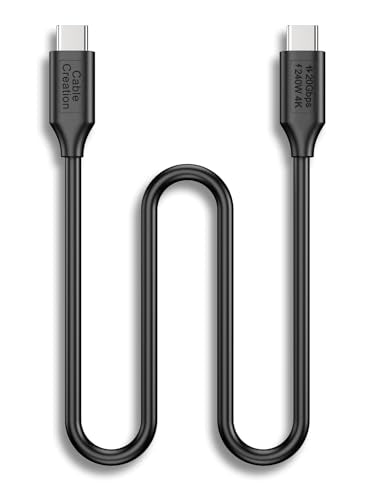 USB 3.2Gen 2x2 Cable,USBC to C for MacBook, iPhone 17,iPad, SSD, Dock,1.0ft | for Thunderbolt 5 4, 20Gbps Data Sync, 8K/5K@60Hz Video Stream, 240W PD 3.1 Fast Charging, Flexible PVC Cable - color: 20G, size: 1FT-Straight