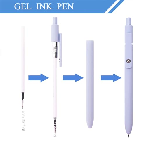 ITAWIXS 6Pcs Cute Gel Pens, 0.5mm Fine Point Smooth Writing Pens, Aesthetic Pens for Journaling Note Taking, Office School Supplies, Gifts for Women - color: 6pcs Morandi