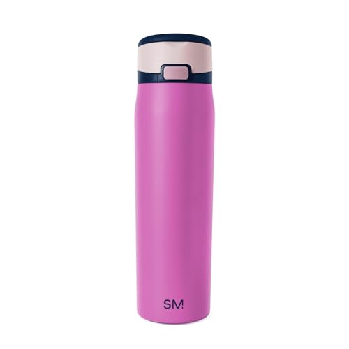Simple Modern Mesa Loop Water Bottle with Covered Straw and Handle | 24oz Cup Holder Friendly Insulated Stainless Steel Bottles for Travel, Sports and School | Fuscia Mix - color: -Fuscia Mix, size: 24 Ounces