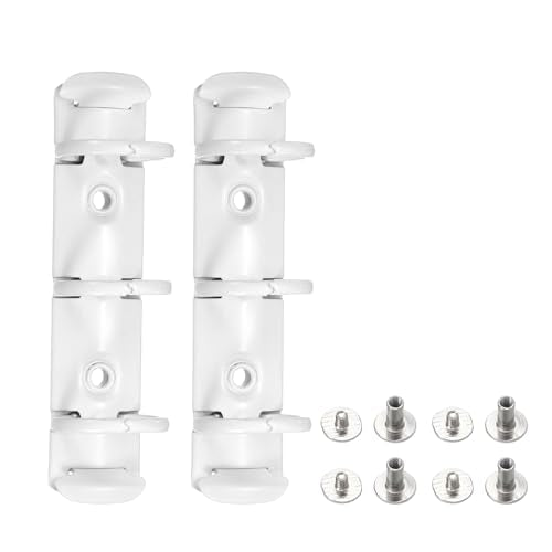 PATIKIL A8 3-Hole Ring Binder Mechanisms, 2 Set Binder Spines Replacement for Office Planners Documents Recipes Organization Storage, White - color: White