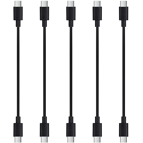 Smays 5-Pack 12-Inch USB-C to USB-C Cables - 60W Fast Charging, Short USBC Cords for Phone & Tablet - color: Black