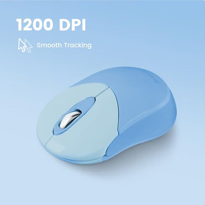 Perixx PERIMICE-802BL Wireless Bluetooth Mouse - Portable Design - Compatible with Windows, iOS, and Android PC, Laptop, Tablet, and Smartphone - Blue (12142) - color: Blue, size: Pack of 1