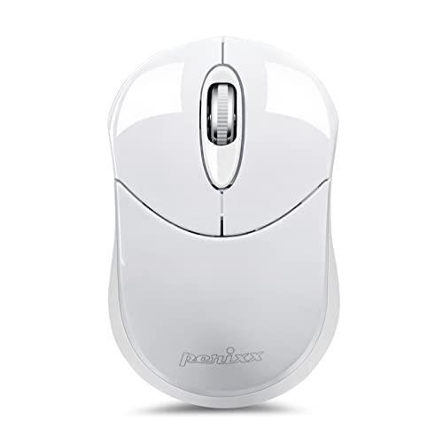 Perixx PERIMICE-802W Wireless Bluetooth Mouse - Portable Design for Windows, iOS, and Android Tablet - White - color: White, size: Pack of 1