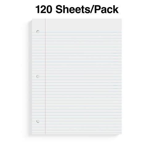 STAPLES Wide Ruled Filler Paper, 8” x 10.5”, 120 Sheets/Pack, 36‑Pack - size: 8'' x 10.5'', style: 4,320 Sheets