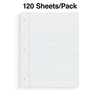 STAPLES Wide Ruled Filler Paper, 8” x 10.5”, 120 Sheets/Pack, 36‑Pack - size: 8'' x 10.5'', style: 4,320 Sheets