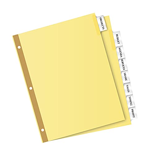 Avery 8-Tab Binder Dividers, Insertable Clear Big Tabs, 1 Set (11112) - style: 1 Set