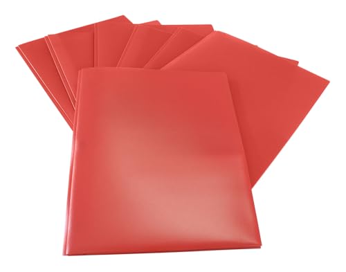 School Smart 2-Pocket Poly Folders with Fasteners, Red, Pack of 25 - color: Red, style: Fasteners