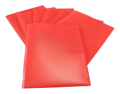 School Smart 2-Pocket Poly Folders with Fasteners, Red, Pack of 25 - color: Red, style: Fasteners