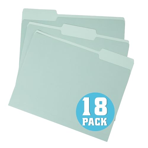 pmybupo18 Pack Green File Folders,1/3 Cut,Letter Size Colored File Folders,Decorative Multicolor Durable 11pt Paper,Two-Tone Design - color: 5655u