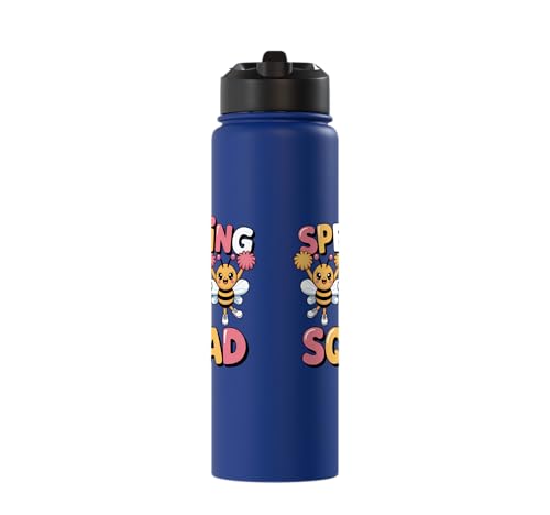 Spelling Squad Teacher Student Coach Classroom Stainless Steel Insulated Water Bottle - color: Royal Blue