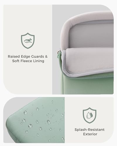 ProCase Laptop Sleeve 16" for MacBook Pro 16 Inch M5/M4/M3/M2/M1 | Slim Travel Sleeve with Soft Plush Lining & Large Front Pocket, Water-Resistant, Also Fit 15.6-16" HP Dell Lenovo ASUS Acer - color: Willow Green, size: 16-inch