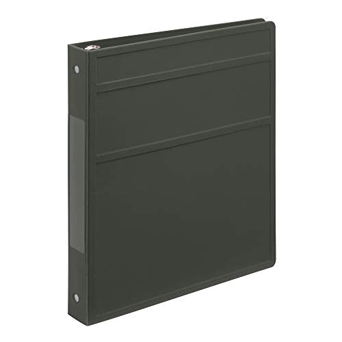 Carstens 1-Inch Heavy Duty 3-Ring Binder - Side Opening, Charcoal Gray, Durable Plastic, Precision No-Gap Rings, Waterproof Cover, No Pockets, Holds 125 Letter Sheets, BPA-Free, Made in USA (8710-3R) - color: Charcoal Gray, size: Individual