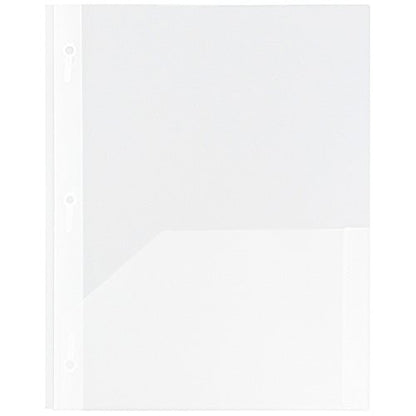 JAM PAPER Plastic Color POP Folders - 2 Pocket Durable Folders with Metal Prongs Fastener Clasps - Clear - Bulk 96/Pack - color: Clear, size: 96 Per Pack