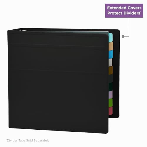 Carstens 4-Inch Heavy Duty 3-Ring Binder - Side Opening, Black, Durable Plastic, Precision No-Gap Rings, Waterproof Cover, No Pockets, Holds 600 US Letter Sheets, BPA-Free, Made in USA (1845-3R) - color: Black, size: Individual