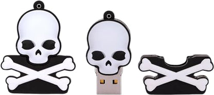 64GB USB 2.0 Flash Drive Cartoon Novelty Halloween Human Skeleton Memory Stick Silicone Rubber Pendrive Black - color: HalloweenX, size: 64GB 2.0
