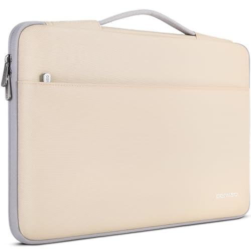 DOMISO 14 inch Laptop Case Sleeve Protective Cover Compatible with 15 inch MacBook Air M4 M3 M2,MacBook Pro,14-15 inch HP Dell ASUS Lenovo Chromebook,Waterproof Computer Cases Bag with Handle,Beige - color: Beige, size: 15" for Macbook Air