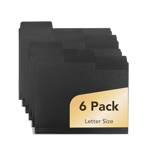 Mr. Pen- Black File Folders Letter Size, 6 Pack | 1/3 Cut Tab & Expandable Design, 24 pcs of Labels, File Folders Black - color: Black, size: 6 per Pack