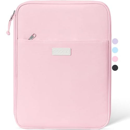 Sooez Zipper Binder Bag, 1 Inch Binders 3 Ring O-Ring, 5-Tab Dividers Expanding File Folder, 500-Sheet Capacity Three Ring Binder, Cute Organizer Storage for Student School Classroom Supplies, Pink - color: Pink