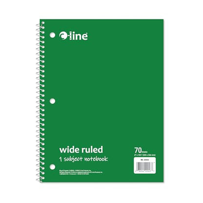 1-Subject Notebook, Wide Ruled, Green, Case of 24 (22043-CT) - color: Green