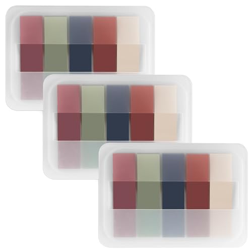 Essex Wares - 300 Pieces - Transparent Sticky Notes Tabs with Case - 5 Warm Colors - 3 Cases - 1.8" x 0.4" - 60 Pieces Each Color - Pop Up Index Tabs - Book Flags for Annotating - Book Sticky Tabs - color: Warm Colors