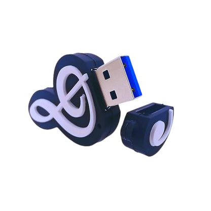 128GB USB 3.0 Flash Drive Novelty Cartoon Musicnote High Transfer Speed Pendrive Memory Stick - color: Music