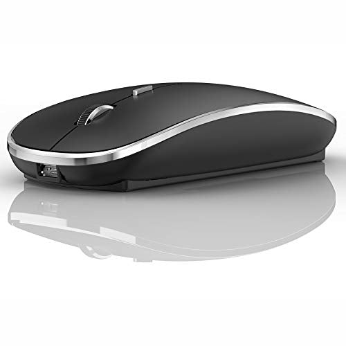 Rechargeable Bluetooth Mouse, Black, 450mAh Battery, 3 DPI Levels, Skin-Friendly, 10-Minute Power Saving - color: Black