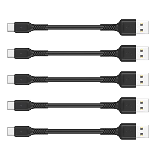 4 Inches USB C Cord Short, 5 Pack Durable USB A to USB Type C Fast Charging Cable for Charging Stations Compatible with Samsung Galaxy Note 10 20 S10 S22 Ultra LG V30 V40 - color: Black, size: 4 Inches