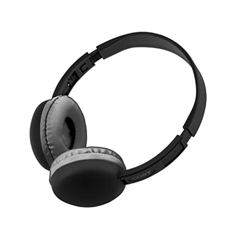 Coby Wired Kids’ Headphones, Over-Ear Headphones with 3.5-Millimeter Jack and Soft Cushions for School, Learning, and Travel, 85 dB Volume Limit, Built-in Microphone, Adjustable Headband, Black - color: BLACK
