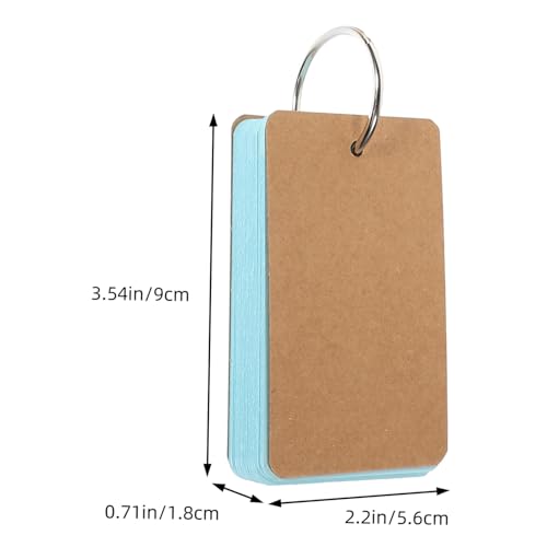 SHERCHPRY 50sheets Blank Learning Flash Cards with Binder Rings Memo Cards for Note-taking and Study for Students Office Use and Diy Projects