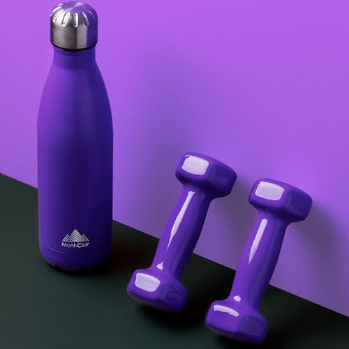 Mont-Clair Stainless Steel Water Bottle, Vacuum insulated - BPA Free, 12h Hot & 24h Cold Drinks, Metal Water Bottle 17 oz Leakproof, Ideal for Adult, Kids, Running - Purple - color: Purple, style: 17 Ounces