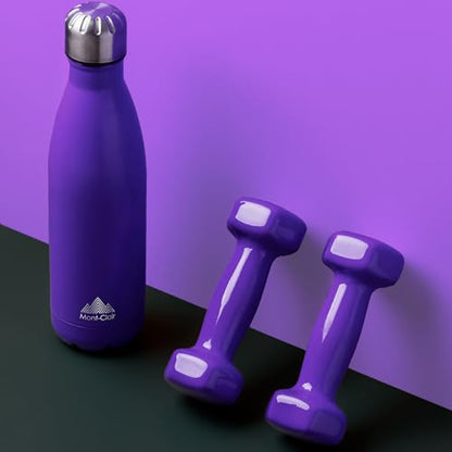 Mont-Clair Stainless Steel Water Bottle, Vacuum insulated - BPA Free, 12h Hot & 24h Cold Drinks, Metal Water Bottle 17 oz Leakproof, Ideal for Adult, Kids, Running - Purple - color: Purple, style: 17 Ounces