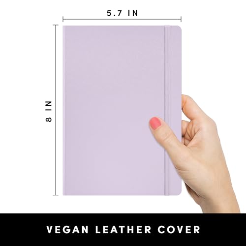 PAPERAGE Lined Journal Notebook, (Lavender), 160 Pages, Medium 5.6 in x 8 in - 100 GSM Thick Paper – Hardcover Journaling Notebook for Work, School & Note Taking - color: Lavender, style: A. Lined