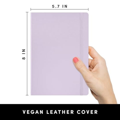 PAPERAGE Lined Journal Notebook, (Lavender), 160 Pages, Medium 5.6 in x 8 in - 100 GSM Thick Paper – Hardcover Journaling Notebook for Work, School & Note Taking - color: Lavender, style: A. Lined
