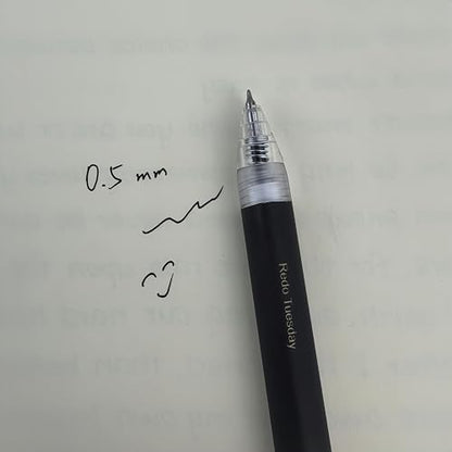 Fengtaiyuan Retractable Gel Pens, 0.5mm Bullet Point Fast Drying Black Ink, Frosted Gradient Triangular Ergonomic Barrel Writing Pens for School Exam Office Note Taking [Pack of 18] - color: BlackFRT01P18