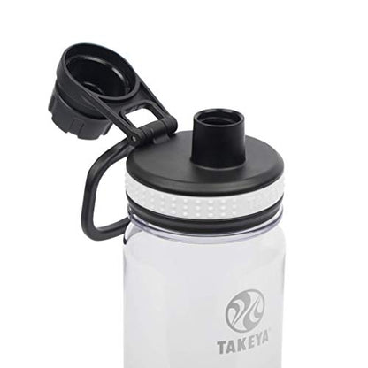 Takeya Tritan Sport Water Bottle with Spout Lid - BPA-Free & Dishwasher-Safe - Reusable with Lid Handle - Simple Leak-Proof Water Bottle - 24 oz, Clear (Pack of 4) - color: Clear, size: 24 Ounces (Pack of 4)