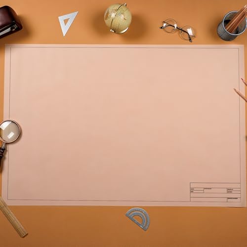 Tatuo 15 Sheets Architectural Vellum Paper 18 x 24 Inch Drafting Vellum Tracing Sheets Semi Translucent Drafting Paper Rag with Border and Title Block for Drawing Sketching Architecture Building - size: 18 x 24 Inch
