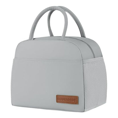 douyadady Lunch Bag&Box Women/Men Insulated&Reusable | Spacious Lightweight Waterproof Sturdy Durable Great Value For Office Work School Picnic Travel - color: Gray