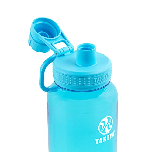 Takeya Tritan Sport Water Bottle with Spout Lid - BPA-Free & Dishwasher-Safe Water Bottle - Reusable Bottle with Lid Handle - Simple Leak-Proof Water Bottle - 32 oz, Breezy Blue - color: Breezy Blue, size: 32 Ounces