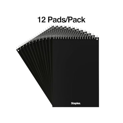 STAPLES Steno Pads, 6” x 9”, Gregg Ruled, Green Paper, 12‑Pack - size: 12 Pack, style: Green Paper
