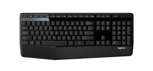 Logitech K345 Full Size Wireless Keyboard with Palm Rest for PC, Laptop | Full-sized keyboard, includes wireless USB receiver, compatible with PC, Laptop - size: 1 Pack, style: Keyboard